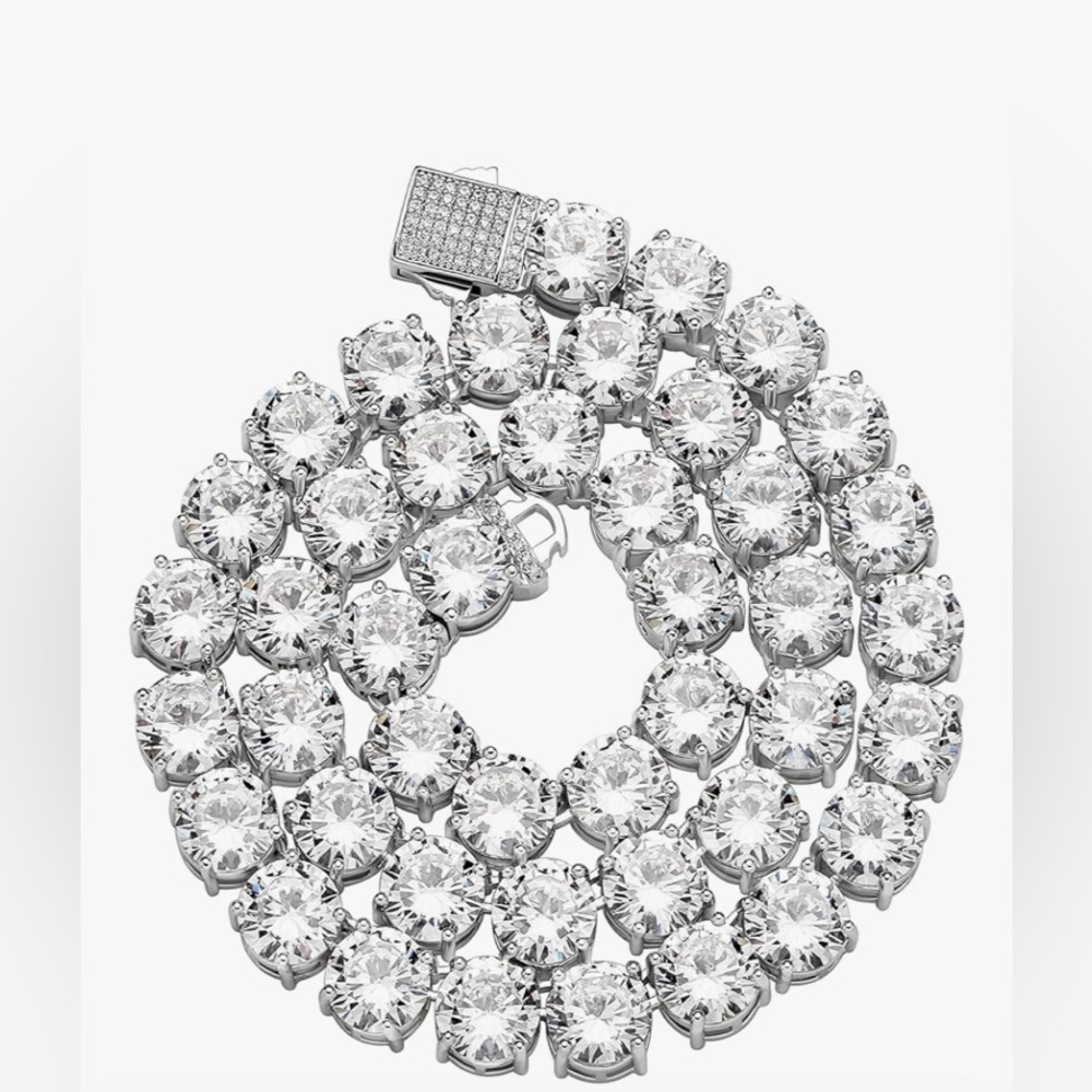 Elegant Silver CZ Tennis Necklace